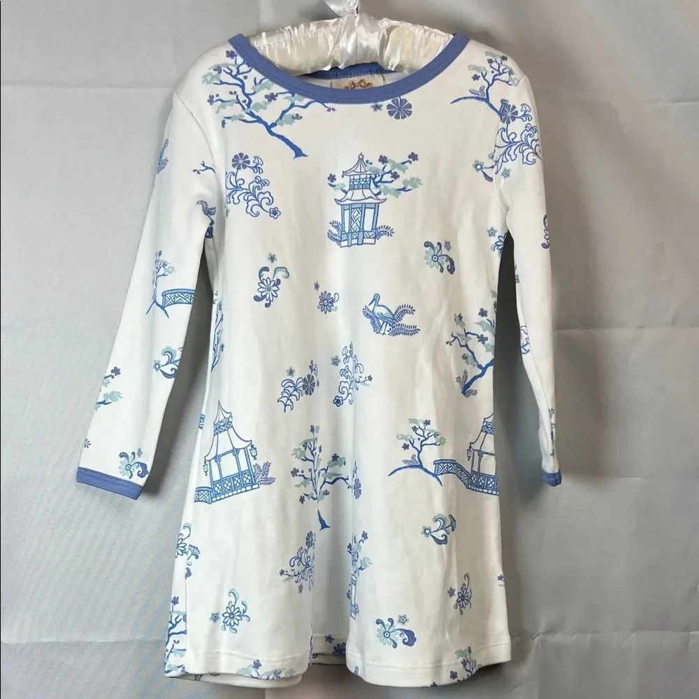 The Beaufort Bonnet Company Polly Play dress blue & white toile longsleeve dress